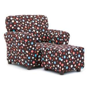  Spirodots/Chocolate Spa Club Chair and Ottoman Set