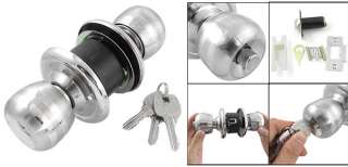 Bathroom Door Silver Tone Privacy Metal Knob Lock Keys  