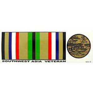 Southwest Asia Veteran Ribbon & Medal Bumper Sticker