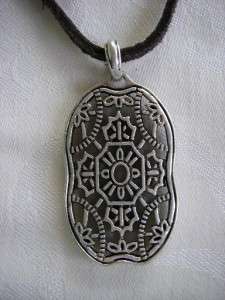 AUTHENTIC LUCKY BRAND NECKLACE ORNATE DESIGN PENDANT LEATHER CORD BUY 