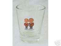 DRAGNET TV SHOW CRIME SOLVERS ON A CLEAR SHOT GLASS  