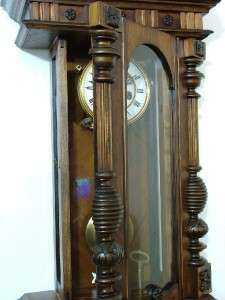 ANTIQUE H.A.C. VIENNA REGULATOR STRIKING WALL CLOCK EAGLE DECORATED 