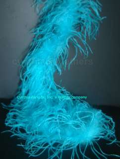 ply, 72 Turquoise Ostrich Feather Boa, A+ Quality  