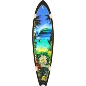Palisades Midnight Light Longboard Skateboard Deck with Grip   9.37 x 