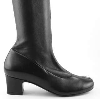 CHANEL Black Womens Over the Knee Front zip Boots 36  