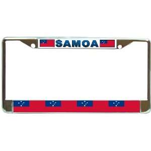  Samoa Samoan Flag Chrome Metal License Plate Frame Holder 