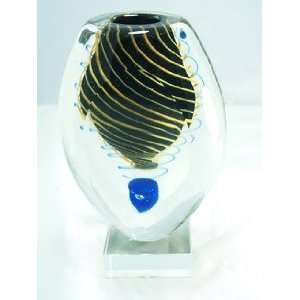   Murano Design Glass Amber Rainbow Sommerso Vase N0503 