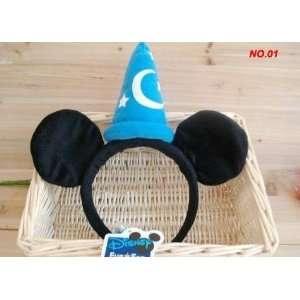  Disney Mickey Mouse Ears Headband with Blue Wizard Hat 