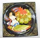 RUSSIAN LACQUER Kholui Area Painted Box #3, Red Bird