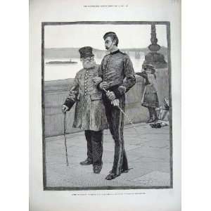   1882 Chelsea Embankment Soldiers Army Old Man Children