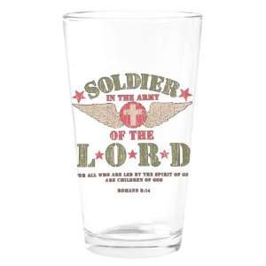  Pint Drinking Glass Soldier in the Army of the Lord 