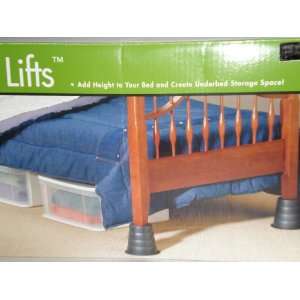  Bed and & Furniture Lifts, Set of 4, Black, 5 Height 