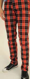 BOYS PLAID SKINNY JEANS, MADE IN THE U.S SIZES 6 14 RED  