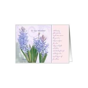  to my minister,happy easter, christian easter card, blue 