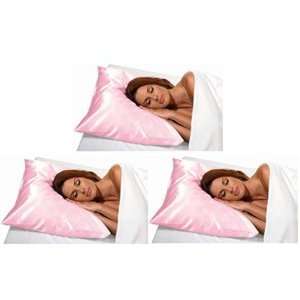  Betty Dain Satin Pillowcases King Size * Pink * 3   Pack 