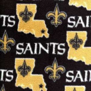   New Orleans Saints Polar Fleece Fabric   Per Yard
