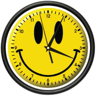 SMILEY FACE Wall Clock happy smilie faces bedroom art  