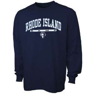 Rhode Island Rams Navy Blue Mascot Bar Long Sleeve Shirt  