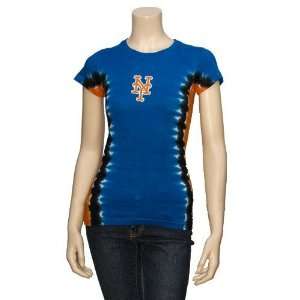  New York Mets Ladies Royal Blue Tie Dye T shirt Sports 