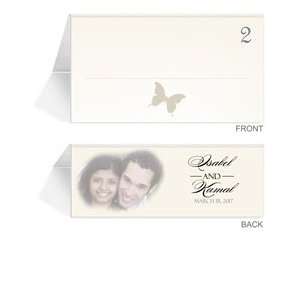  150 Photo Place Cards   Butterfly Shadow Taupe Office 