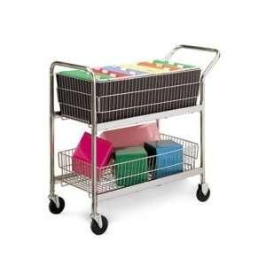    Medium Wire Basket Cart With 4 Swivel Casters