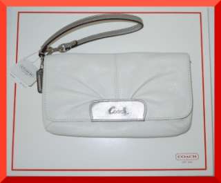 NEW COACH LEATHER ASHLEY WRISTLET CLUTCH SMALL BAG #F45981 WHITE 