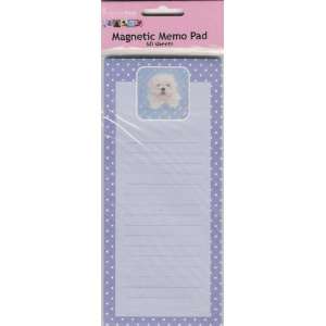  Magnetic Memo Pad w/White Snowball Puppy 