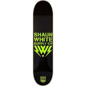  Shaun White Logo Core Black / Green Skateboard Deck   8 x 