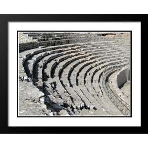 Roman Amphitheatre Seats, Spain Large 20x23 Framed and Double Matted 