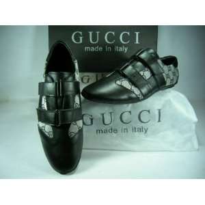    Black/gry Gucci Leather Sneakers Style Mens Shoes 