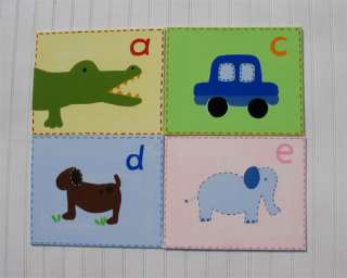 Kids A to Z Alphabet Art Made with Pottery Barn Fabric  