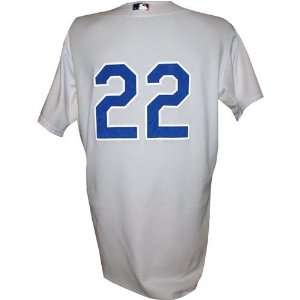  Toby Hall #22 2006 Dodgers Game Used Home White Jersey 