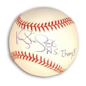  Signed Darryl Strawberry Baseball   with 86 WS Champs 