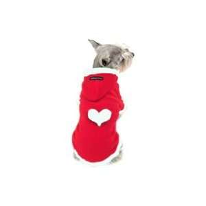  Christmas Glitter Fleece Dog Hoodie with White Heart 
