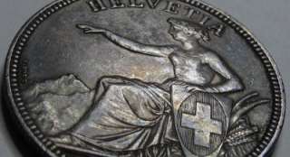 Switzerland   1851 5 Silver Francs Helvetia  