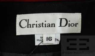 Christian Dior 2pc Black & Red Wool Jacket & Skirt Suit Size 16 NEW 