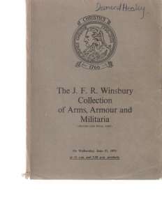 Christies Auction Catalog Winsbury Collection Arms 1973  