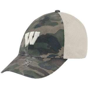   adidas Wisconsin Badgers Camo Mesh Back Slouch Hat
