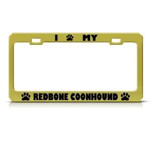  Redbone Coonhound Dog Animal Metal License Plate Frame Tag 