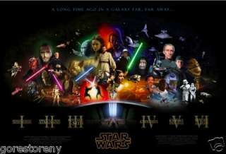 STAR WARS Movie Poster Saga Jedi Sith Empire Darkside Clones   