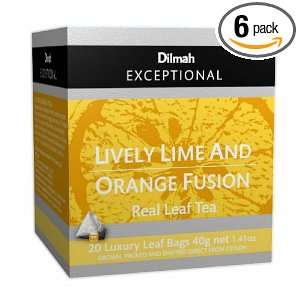 Dilmah Exceptional Leaf Lively Lime & Orange Fusion, 20 Tea Bags, 1.41 