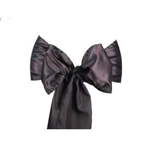  Black Satin Sashes Chair Bow (Pack of 25). Made in the USA 