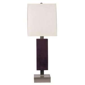  Block lamp with Coffee Bean finish and Off white Linen 