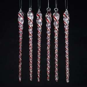  Club Pack of 36 Peppermint Twist Glass Icicle Christmas 