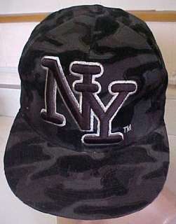 NEW City Hunter NY Fitted Black Camo Cap Hat  