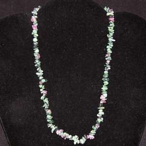  Ruby Zoisite Tumbled Chips Necklace (18) w/Clasp  1pc 