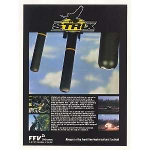  1990 FFV Ordnance STRIX Guided Mortar Missile Print Ad 