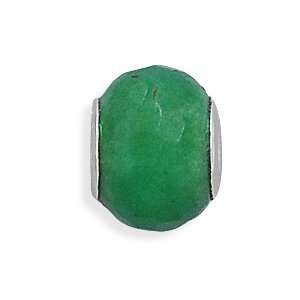   Silver Faceted Green Dyed Jade Bead West Coast Jewelry Jewelry