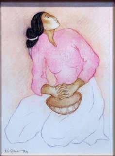   Original Pastel Trading Woman 1989 Art ARTWORK MAKE AN OFFER  