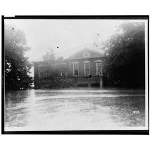  Building partially submerged by floodwaters, 1927